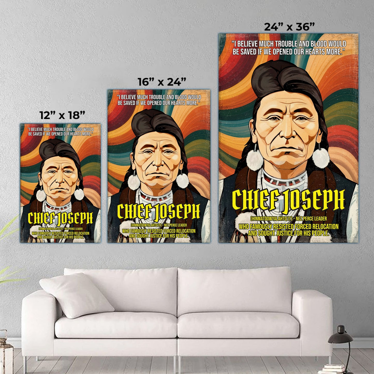 Chief Joseph Nez Perce Leader Quote Native American History Art Poster/Canvas