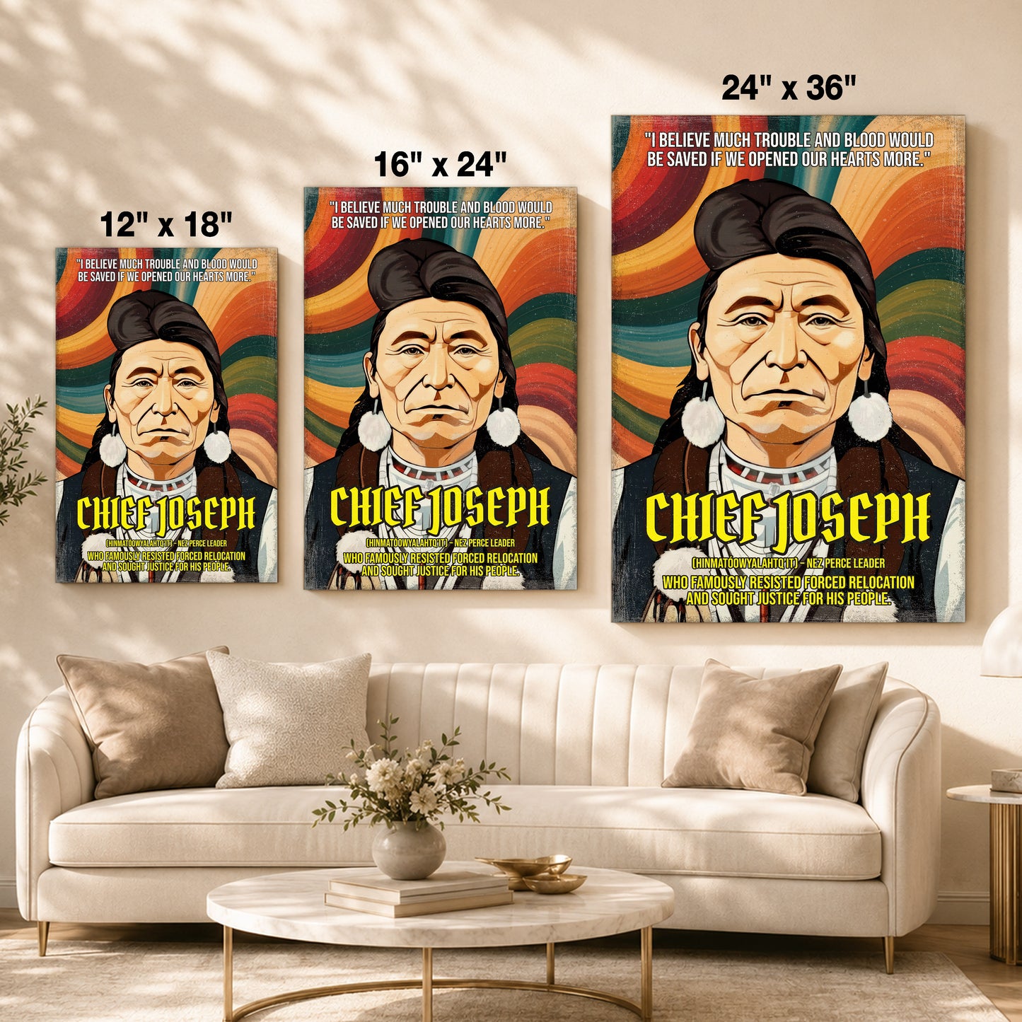 Chief Joseph Nez Perce Leader Quote Native American History Art Poster/Canvas