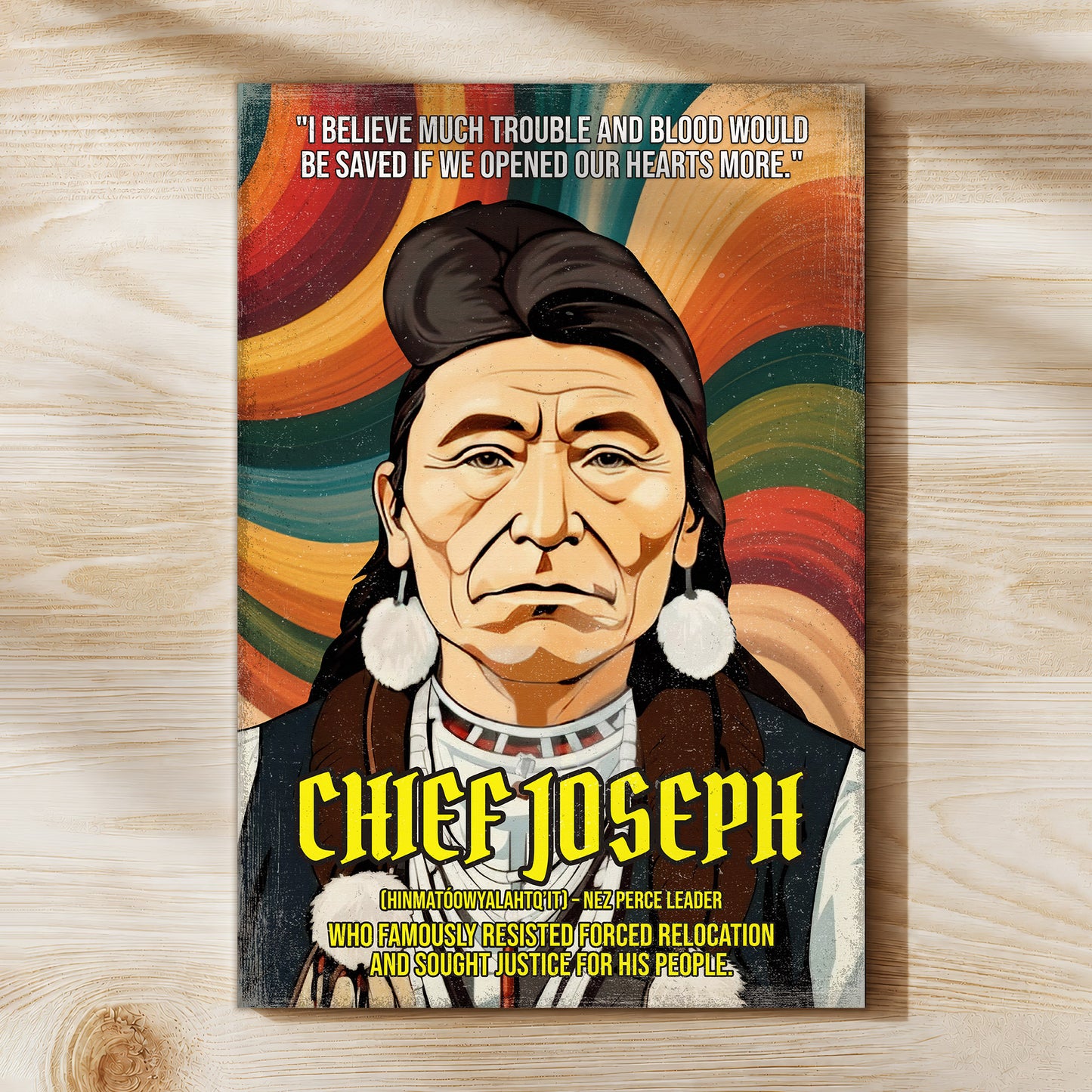 Chief Joseph Nez Perce Leader Quote Native American History Art Poster/Canvas