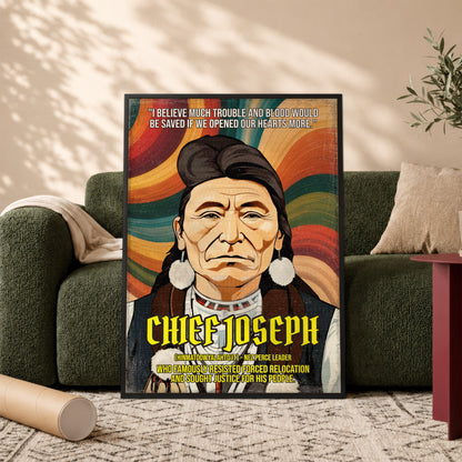 Chief Joseph Nez Perce Leader Quote Native American History Art Poster/Canvas