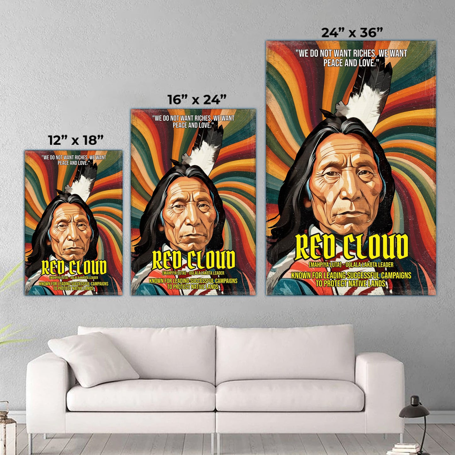Red Cloud Oglala Lakota Leader Quote Native American History Art Poster/Canvas