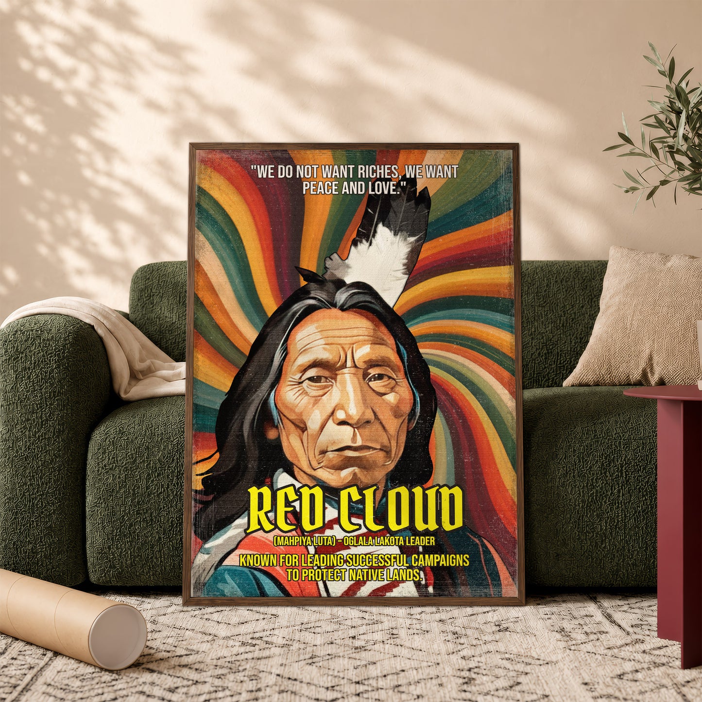 Red Cloud Oglala Lakota Leader Quote Native American History Art Poster/Canvas