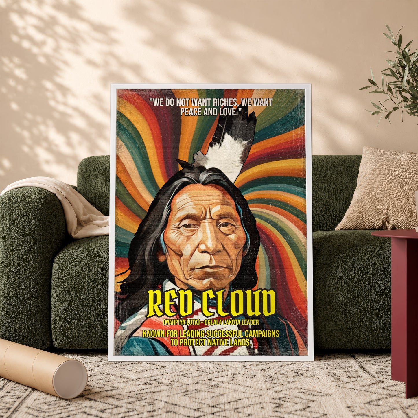 Red Cloud Oglala Lakota Leader Quote Native American History Art Poster/Canvas