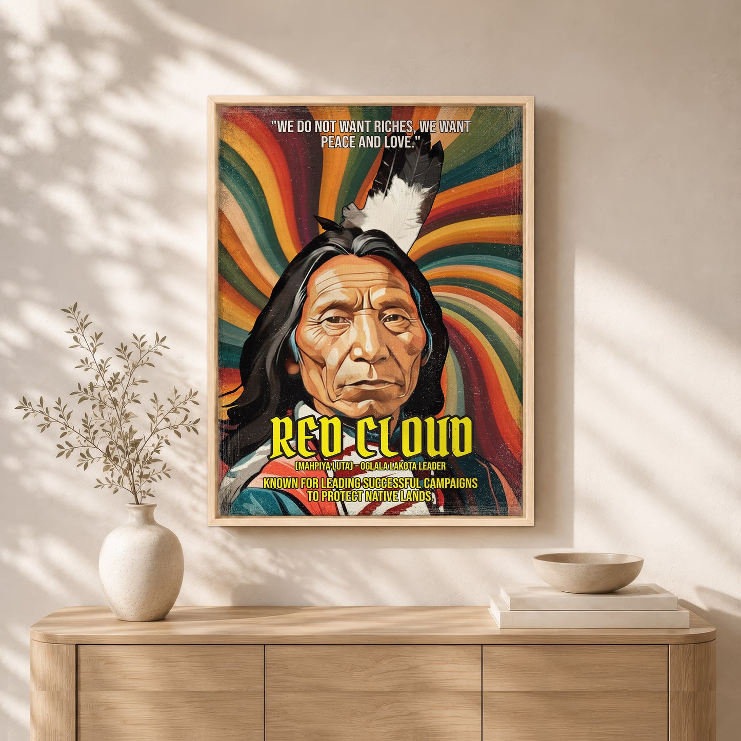 Red Cloud Oglala Lakota Leader Quote Native American History Art Poster/Canvas