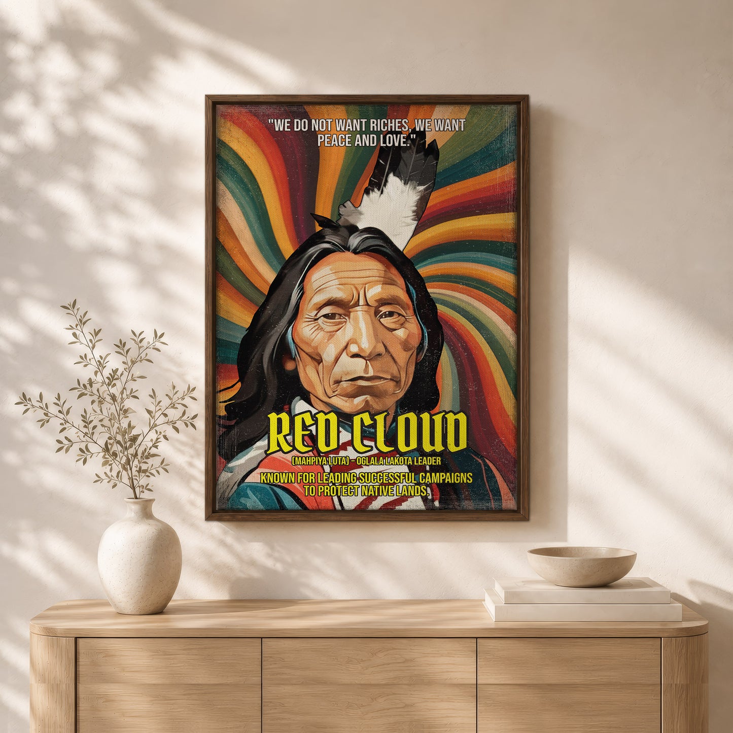 Red Cloud Oglala Lakota Leader Quote Native American History Art Poster/Canvas
