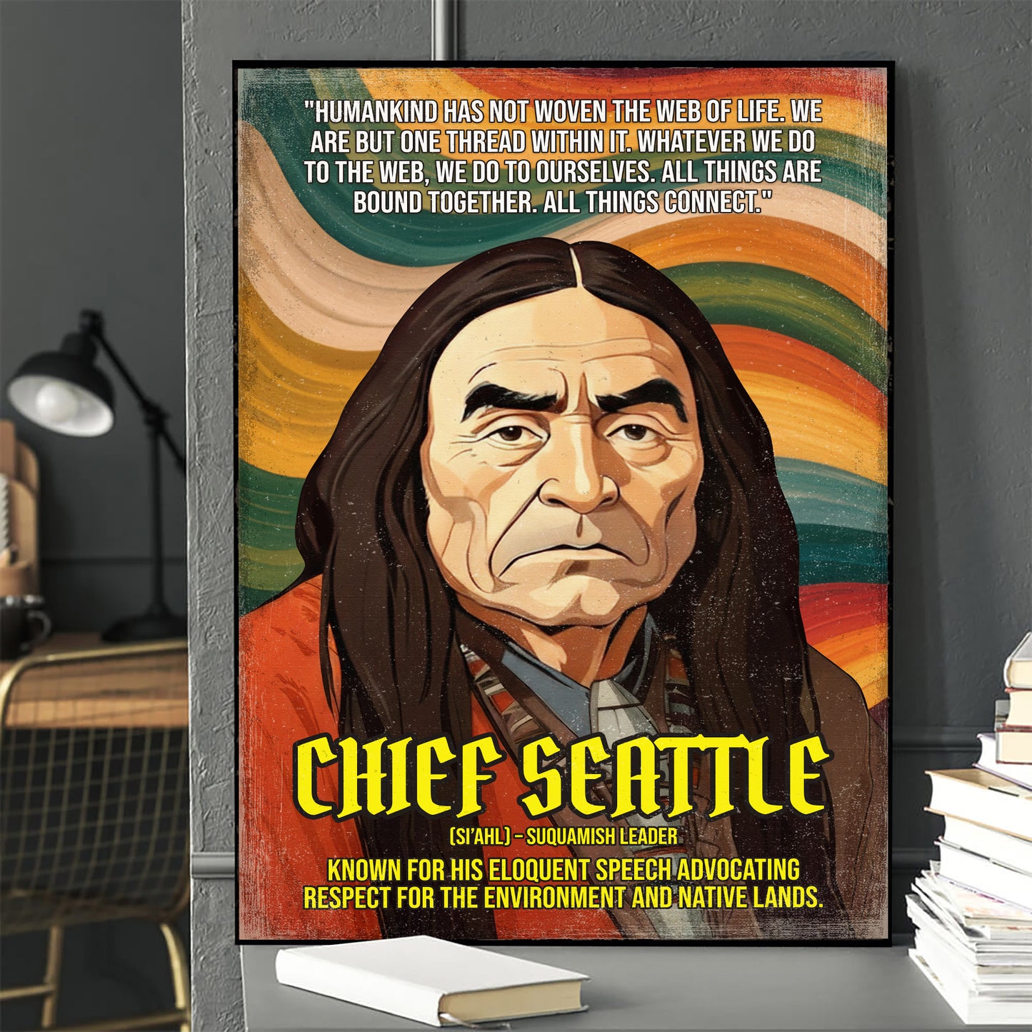 Chief Seattle Suquamish Leader Quote Native American History Art Poster/Canvas