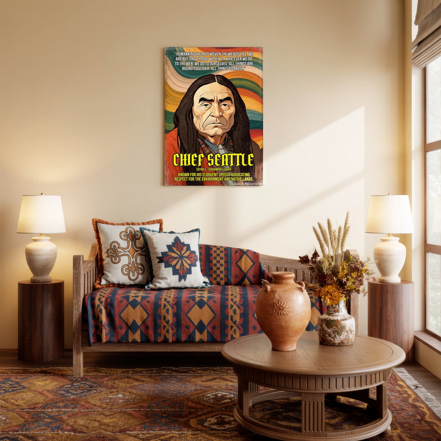 Chief Seattle Suquamish Leader Quote Native American History Art Poster/Canvas