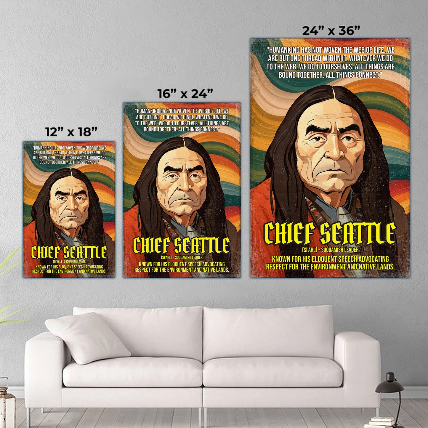 Chief Seattle Suquamish Leader Quote Native American History Art Poster/Canvas