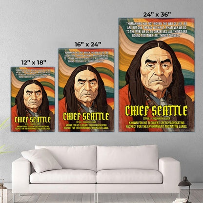 Chief Seattle Suquamish Leader Quote Native American History Art Poster/Canvas
