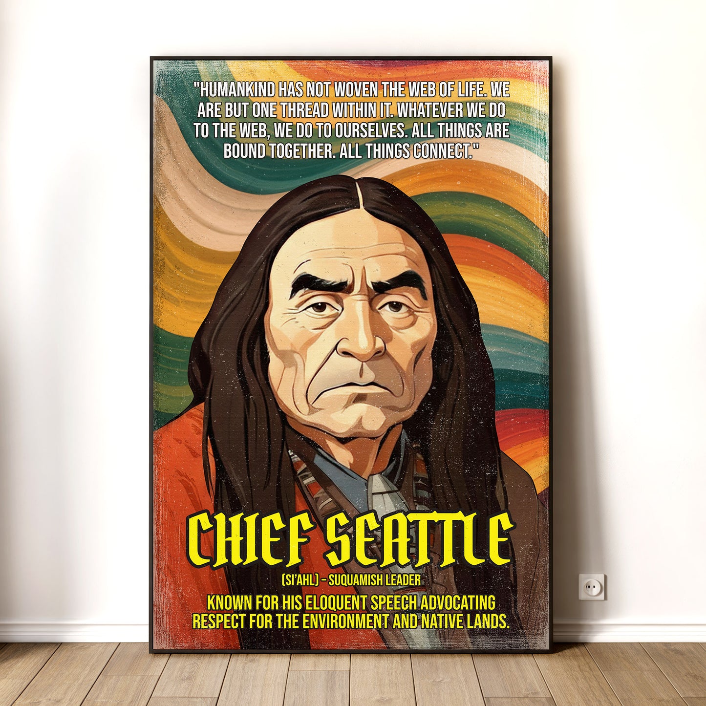 Chief Seattle Suquamish Leader Quote Native American History Art Poster/Canvas