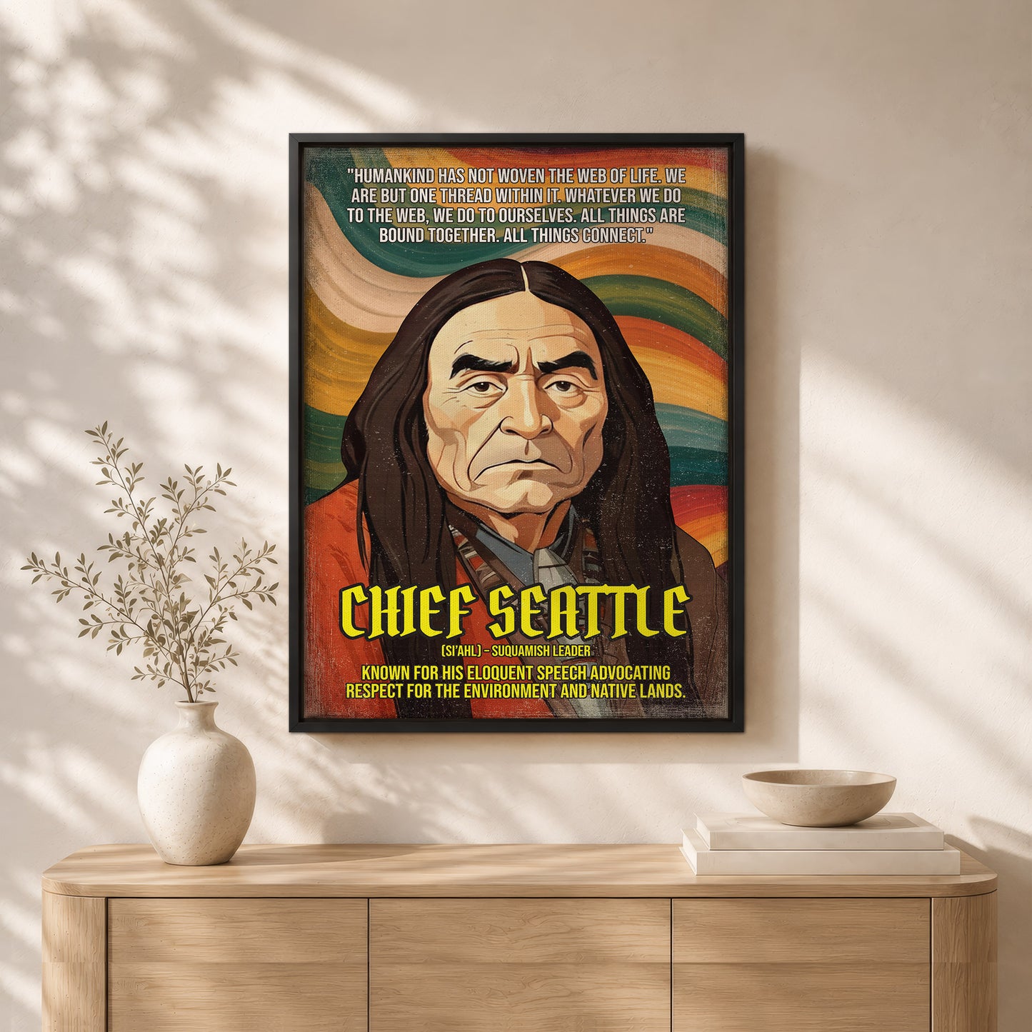 Chief Seattle Suquamish Leader Quote Native American History Art Poster/Canvas