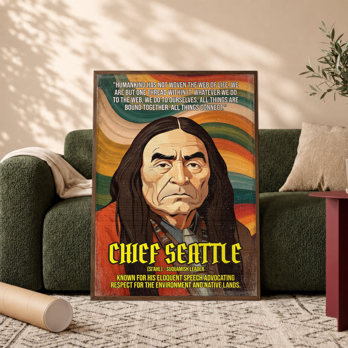 Chief Seattle Suquamish Leader Quote Native American History Art Poster/Canvas