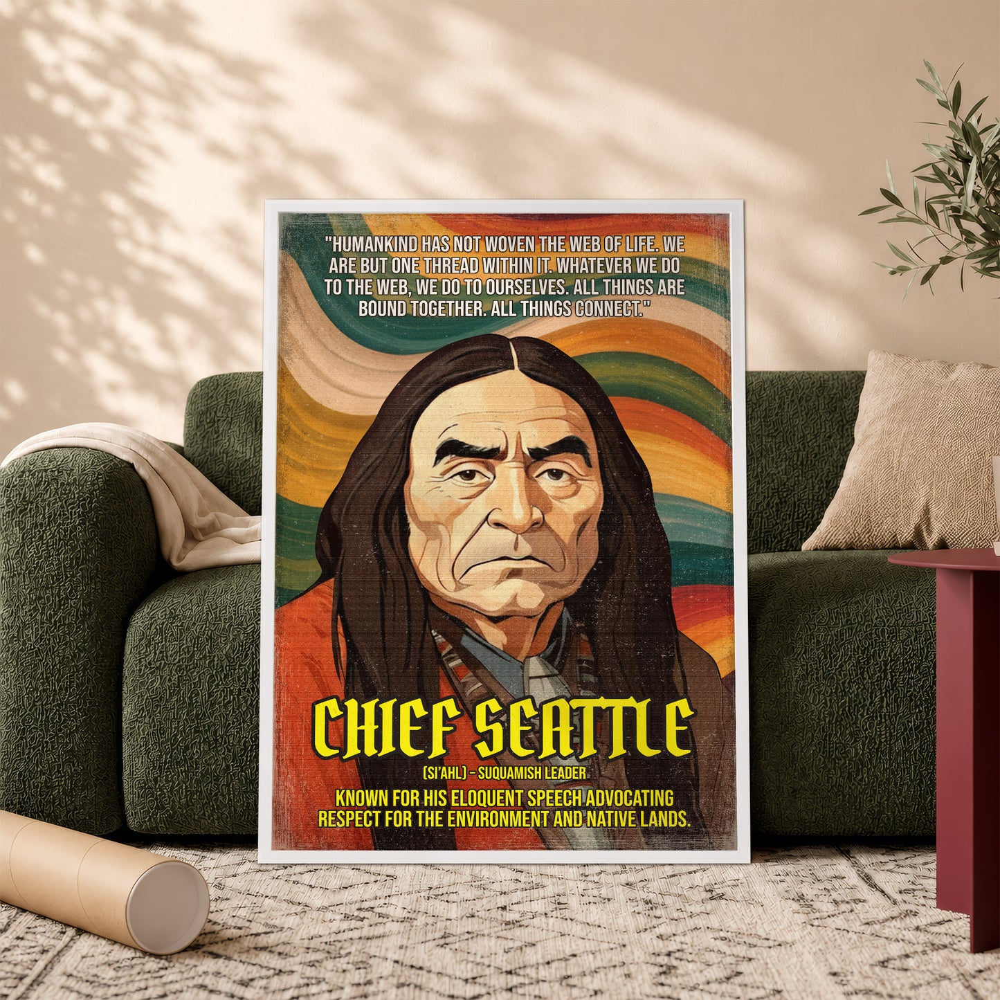 Chief Seattle Suquamish Leader Quote Native American History Art Poster/Canvas