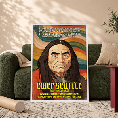 Chief Seattle Suquamish Leader Quote Native American History Art Poster/Canvas