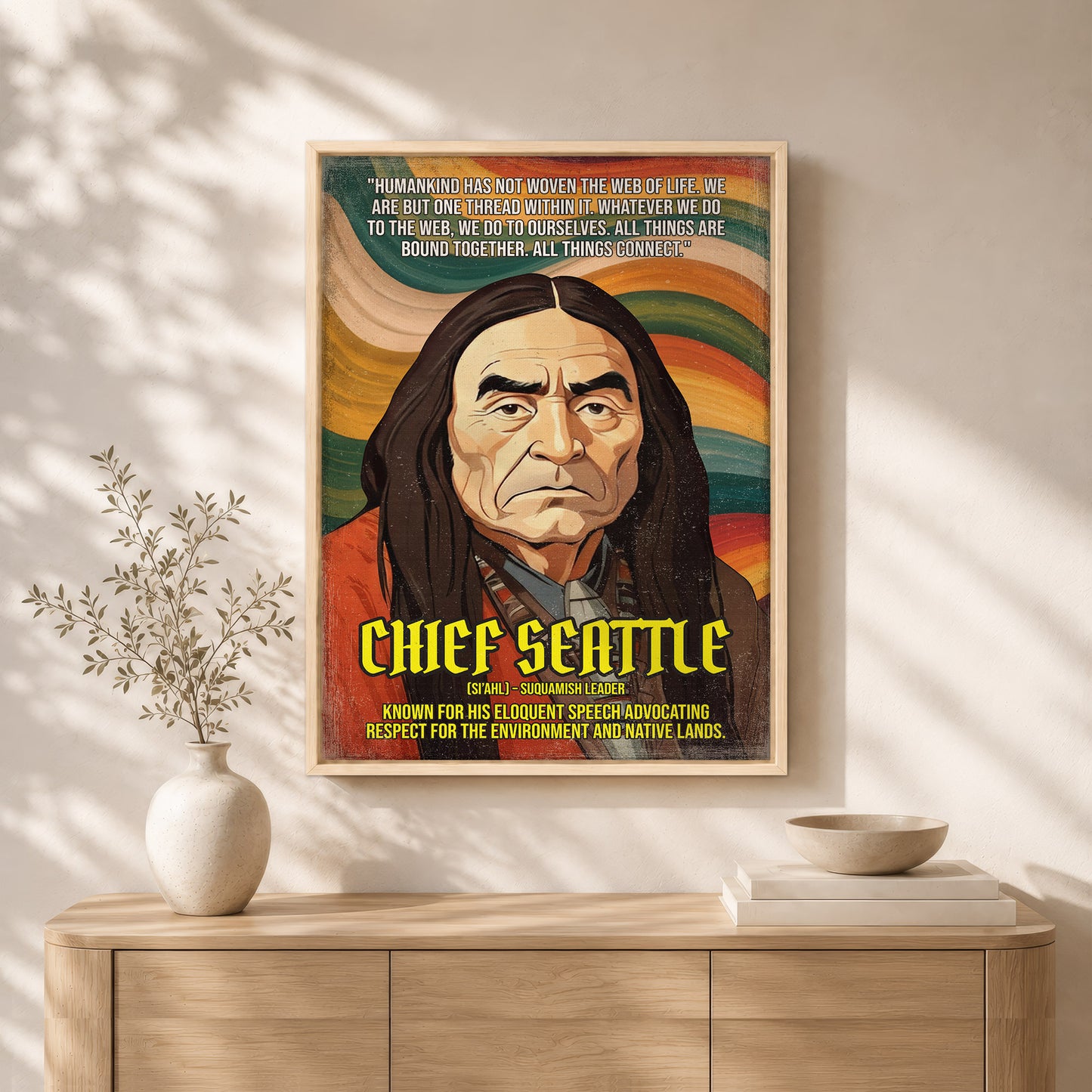 Chief Seattle Suquamish Leader Quote Native American History Art Poster/Canvas