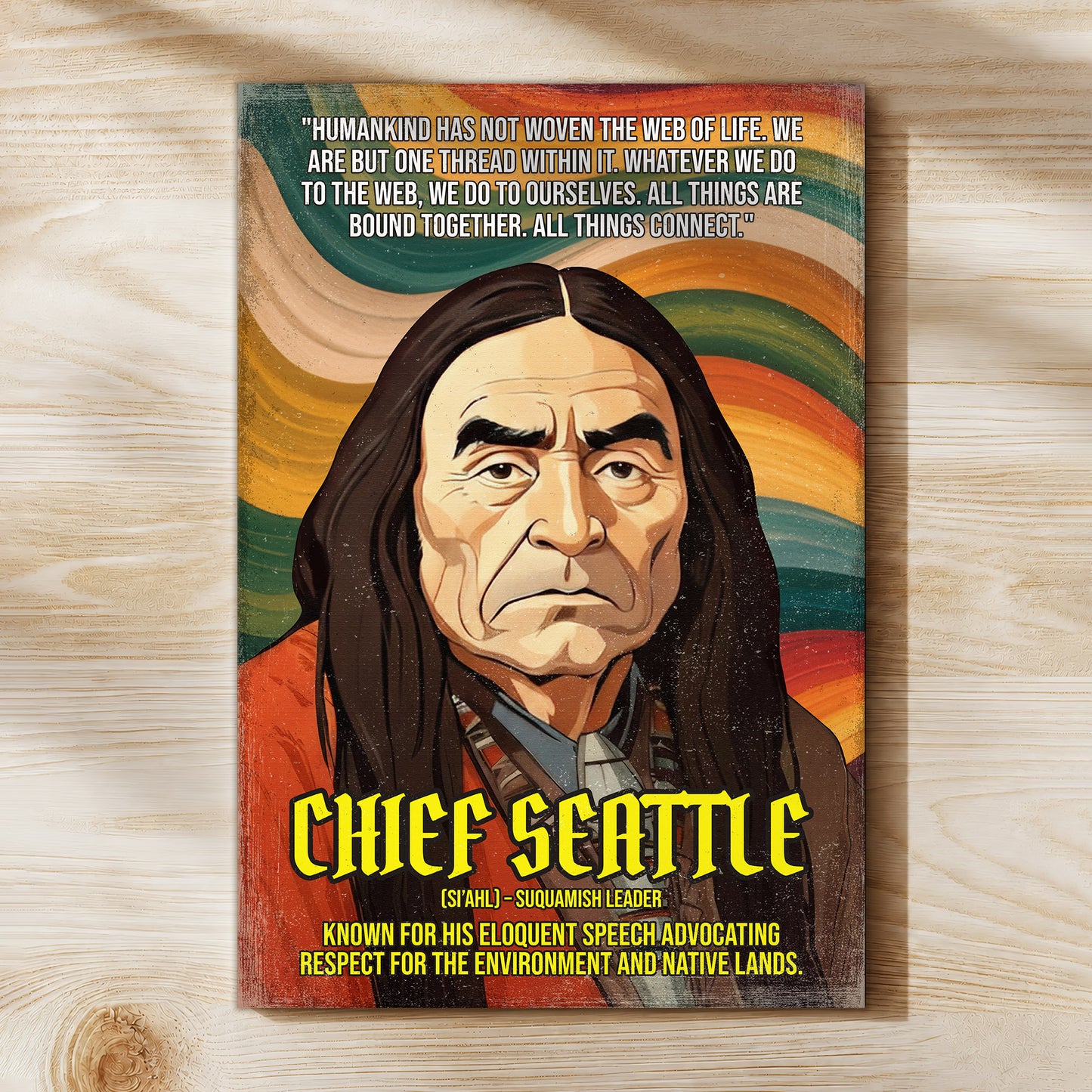 Chief Seattle Suquamish Leader Quote Native American History Art Poster/Canvas