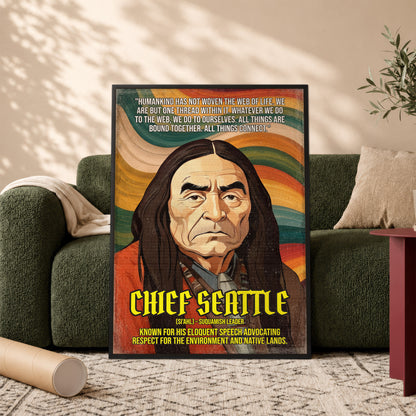 Chief Seattle Suquamish Leader Quote Native American History Art Poster/Canvas