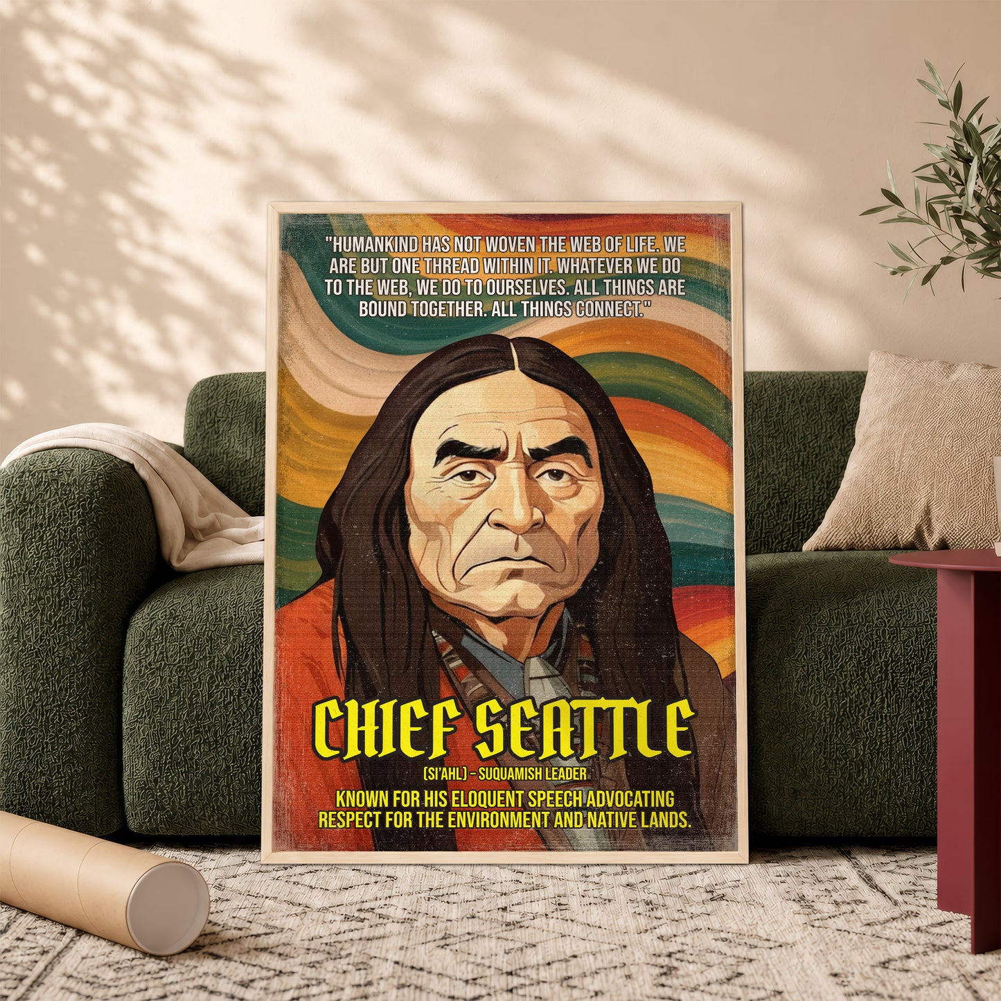 Chief Seattle Suquamish Leader Quote Native American History Art Poster/Canvas