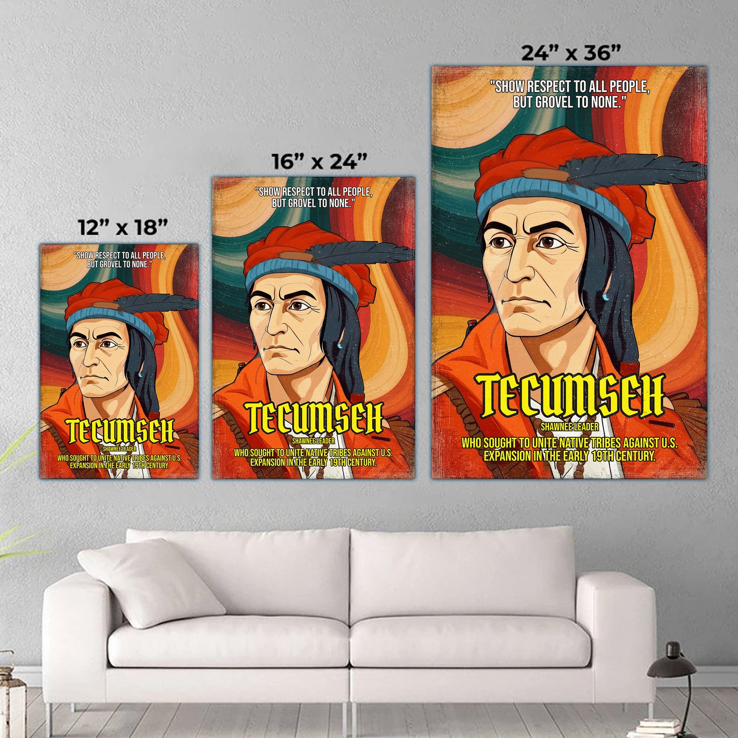 Tecumseh Shawnee Leader Quote Native American History Art Poster/Canvas