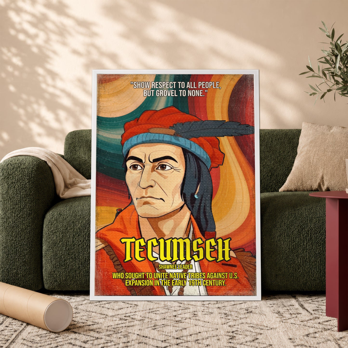 Tecumseh Shawnee Leader Quote Native American History Art Poster/Canvas