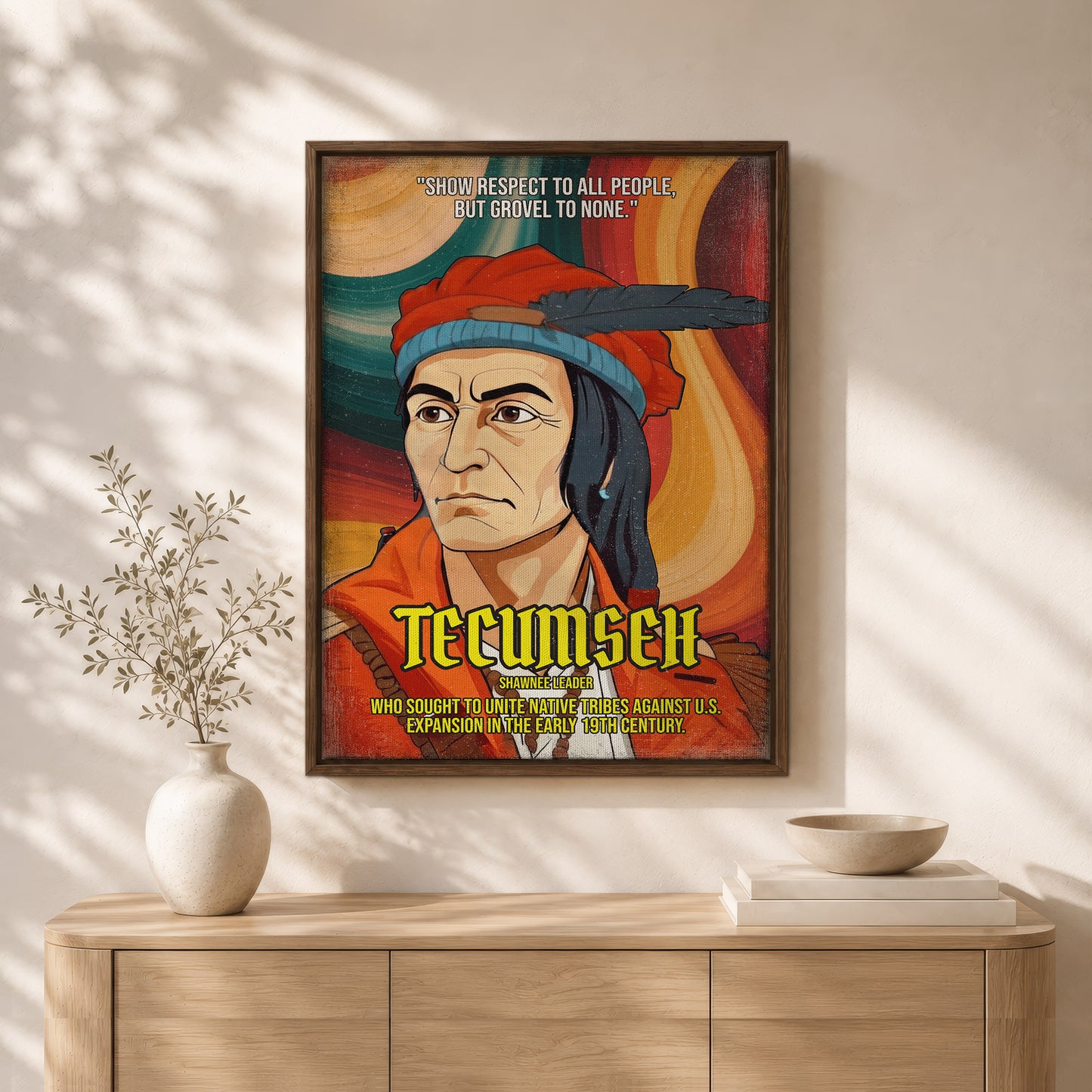 Tecumseh Shawnee Leader Quote Native American History Art Poster/Canvas