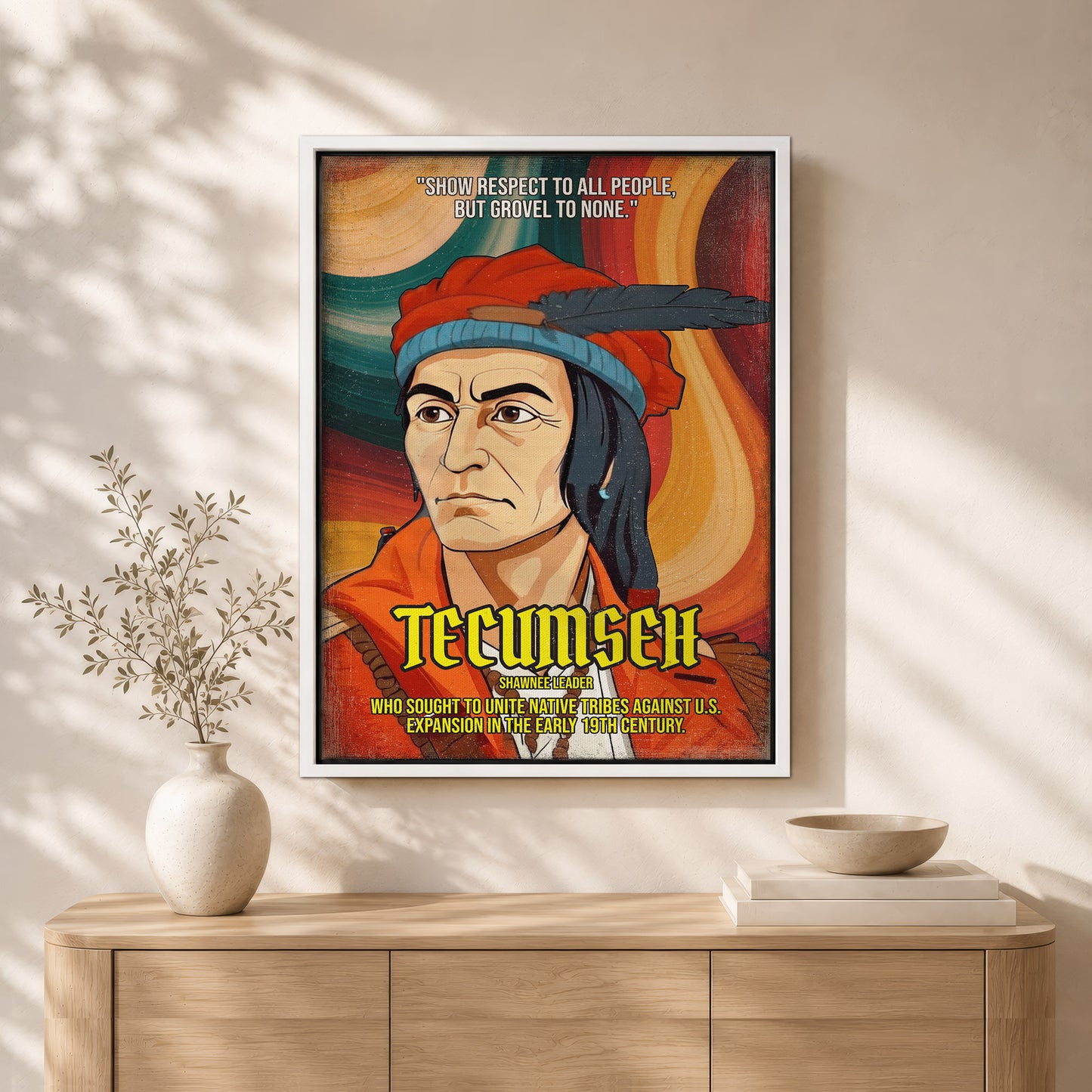 Tecumseh Shawnee Leader Quote Native American History Art Poster/Canvas