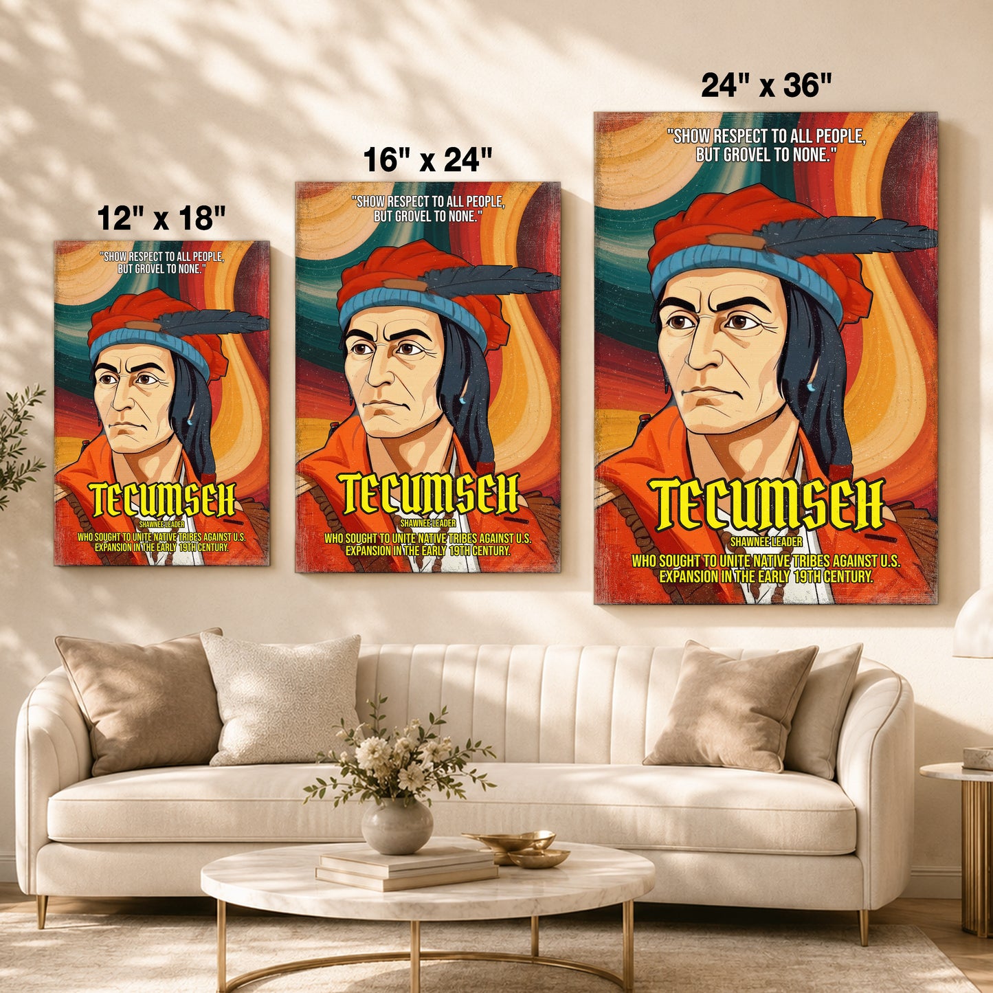 Tecumseh Shawnee Leader Quote Native American History Art Poster/Canvas