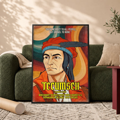 Tecumseh Shawnee Leader Quote Native American History Art Poster/Canvas