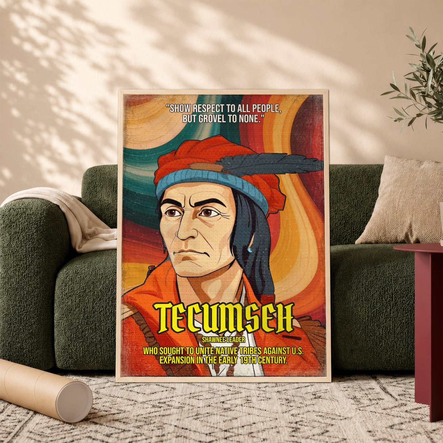 Tecumseh Shawnee Leader Quote Native American History Art Poster/Canvas