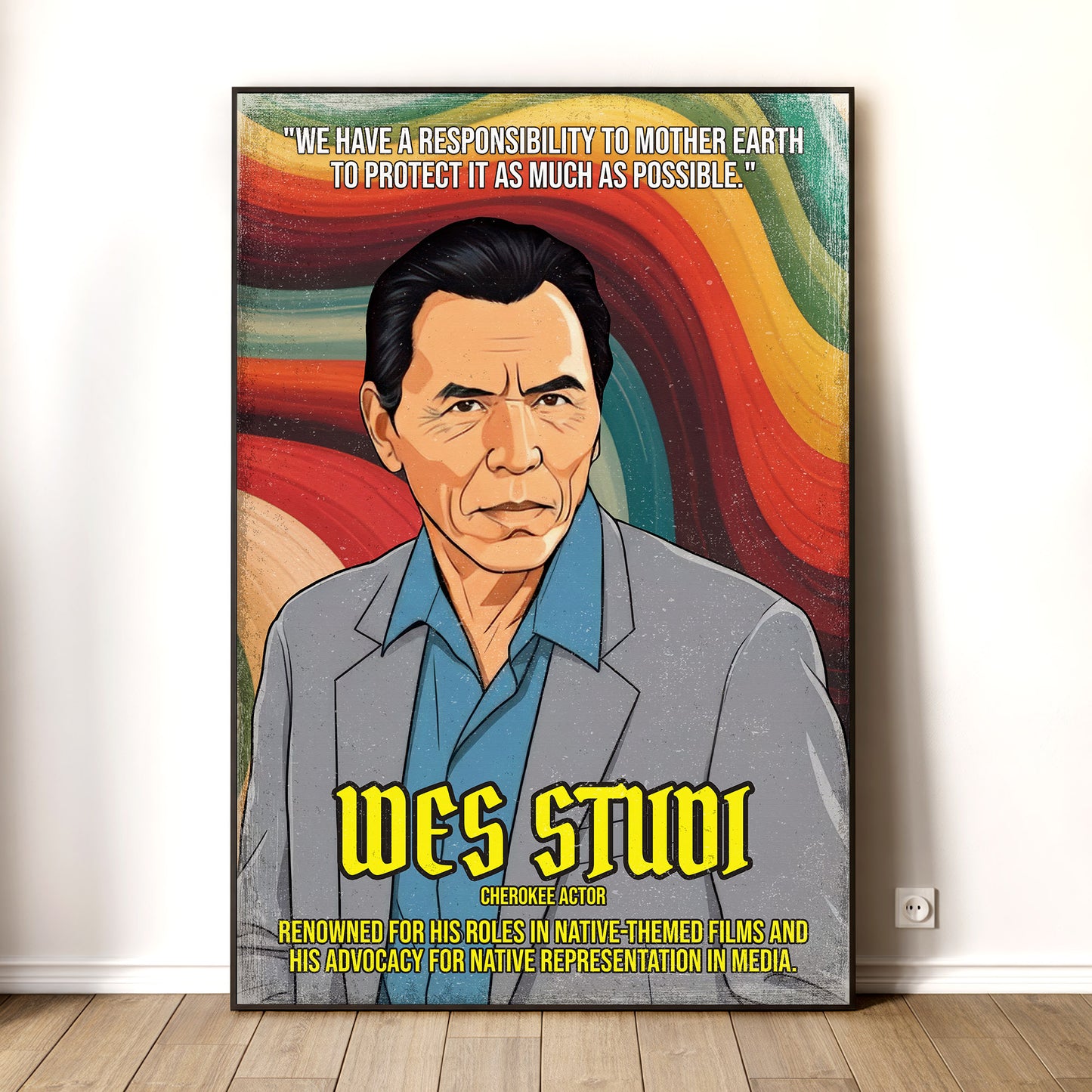 Wes Studi Cherokee Actor Quote Native American History Art Poster/Canvas