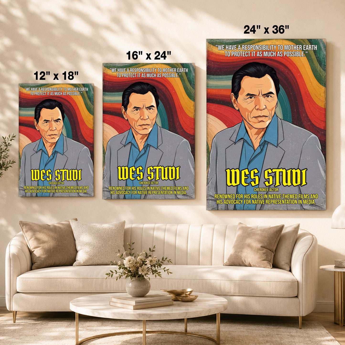 Wes Studi Cherokee Actor Quote Native American History Art Poster/Canvas