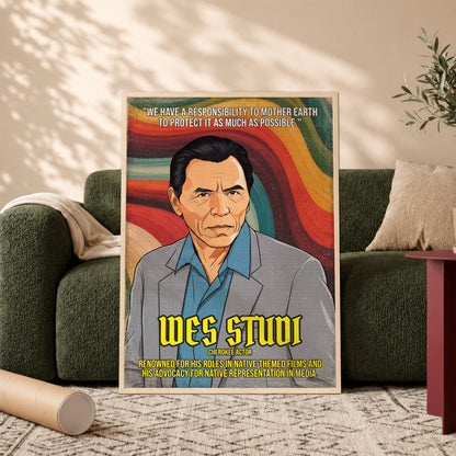 Wes Studi Cherokee Actor Quote Native American History Art Poster/Canvas