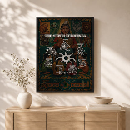The Seven Teachings - Indigenous Animals Graphic Poster/Canvas