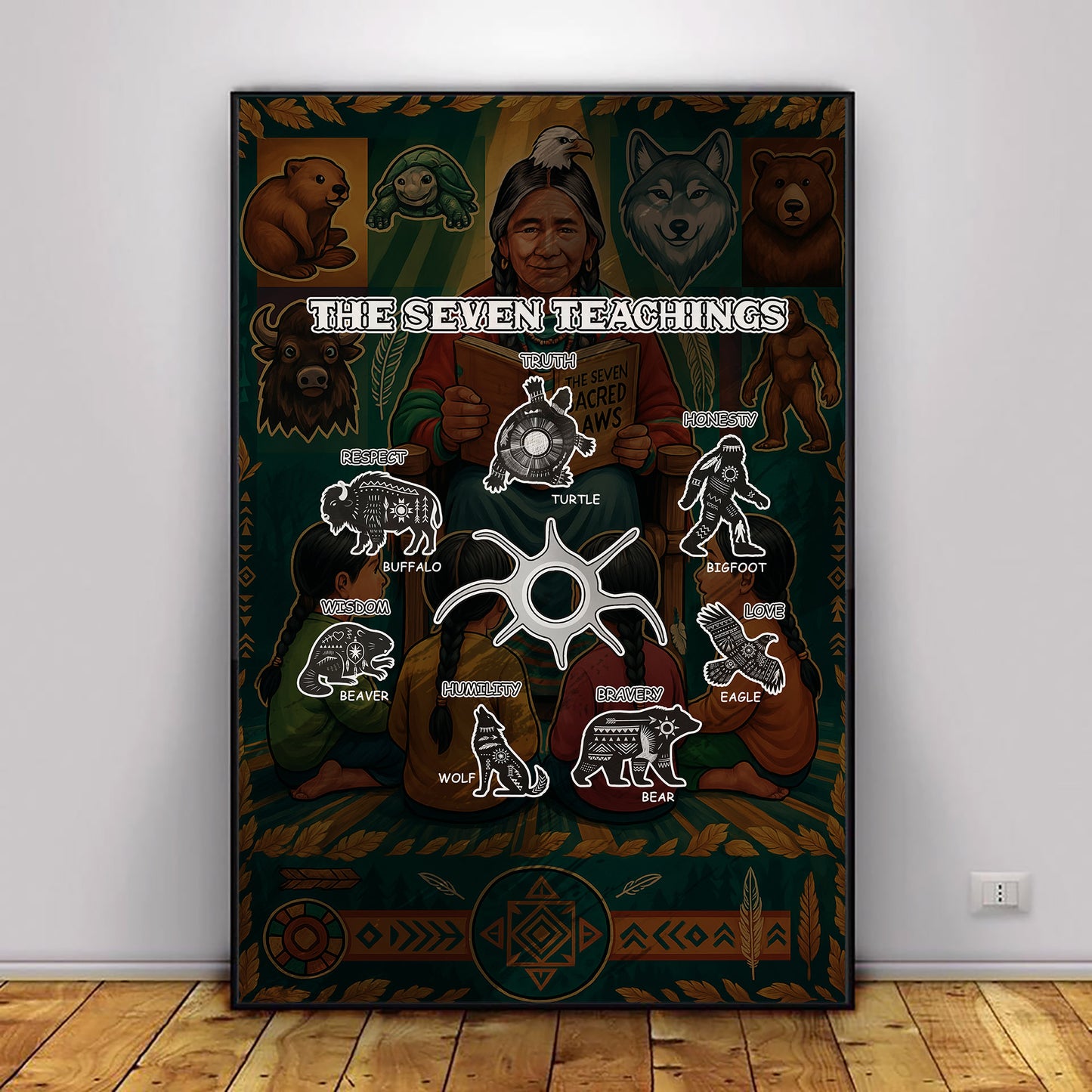 The Seven Teachings - Indigenous Animals Graphic Poster/Canvas