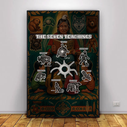 The Seven Teachings - Indigenous Animals Graphic Poster/Canvas