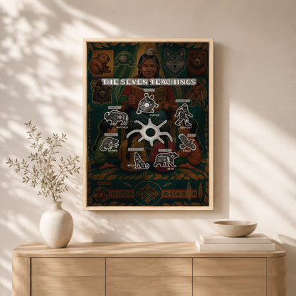 The Seven Teachings - Indigenous Animals Graphic Poster/Canvas