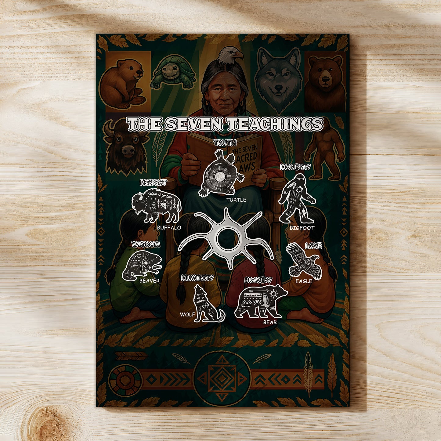The Seven Teachings - Indigenous Animals Graphic Poster/Canvas