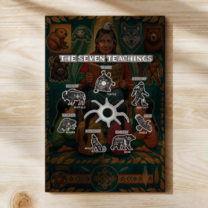 The Seven Teachings - Indigenous Animals Graphic Poster/Canvas