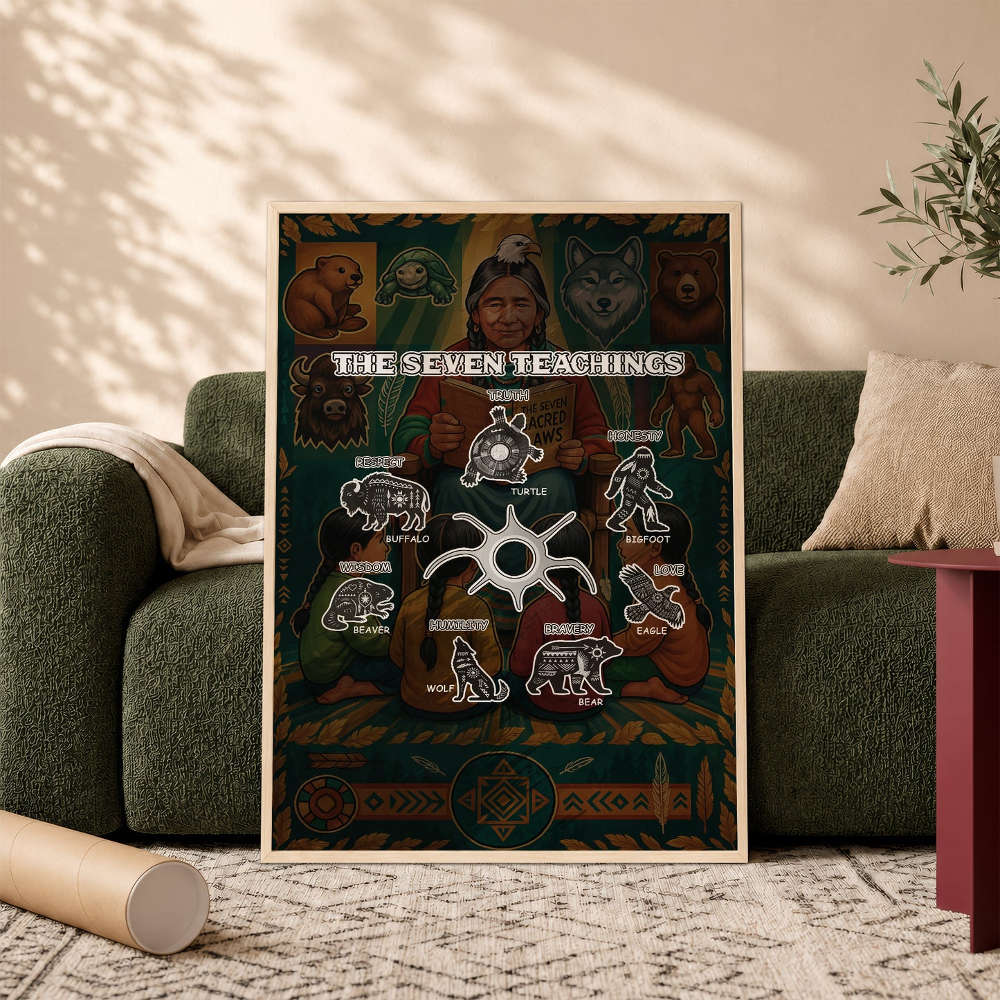 The Seven Teachings - Indigenous Animals Graphic Poster/Canvas