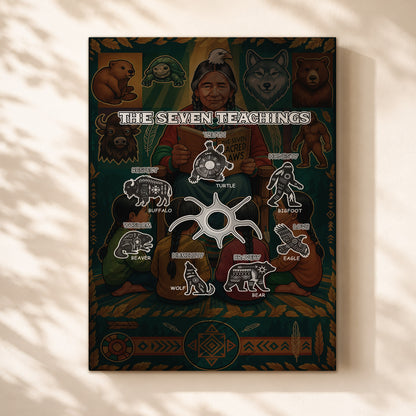 The Seven Teachings - Indigenous Animals Graphic Poster/Canvas