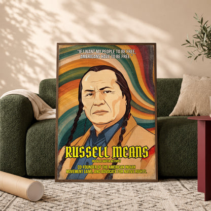 Russell Means Oglala Lakota Activist Quote Native American History Art Poster/Canvas