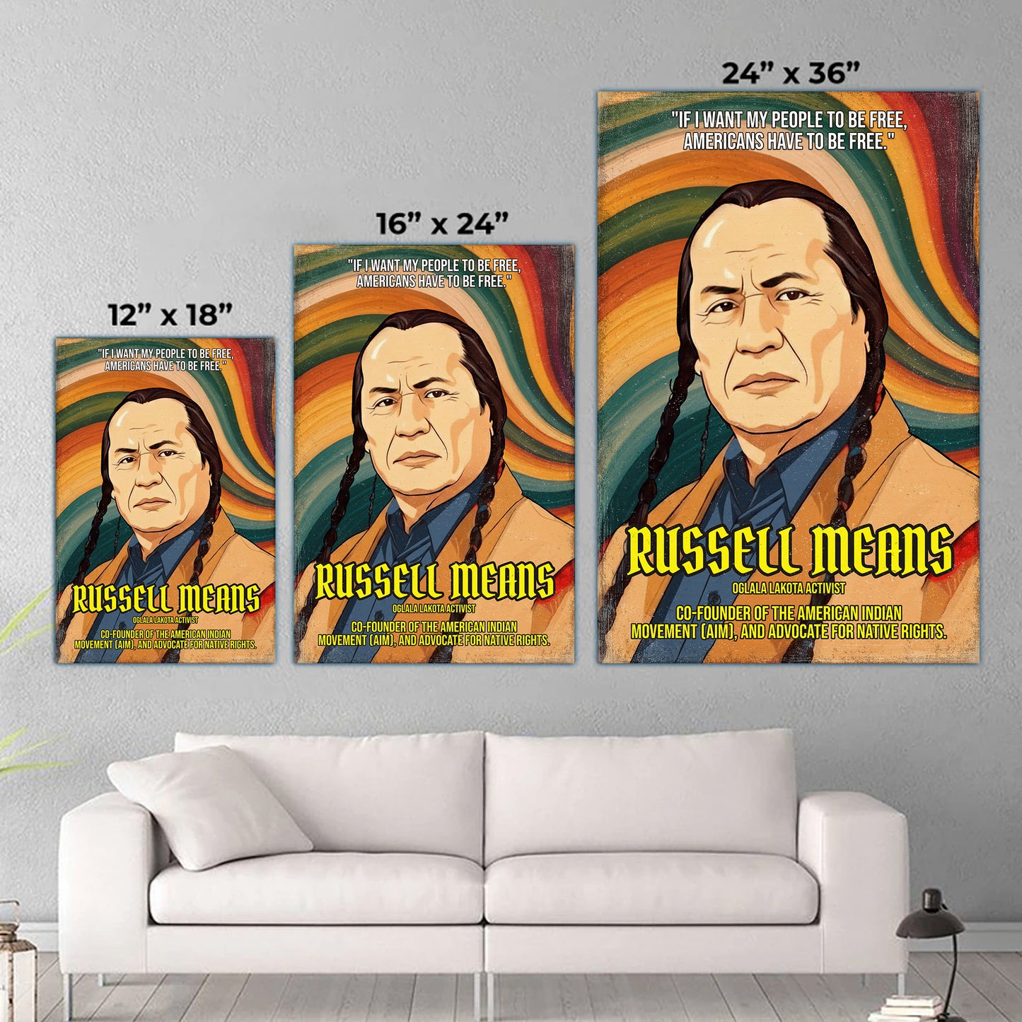 Russell Means Oglala Lakota Activist Quote Native American History Art Poster/Canvas