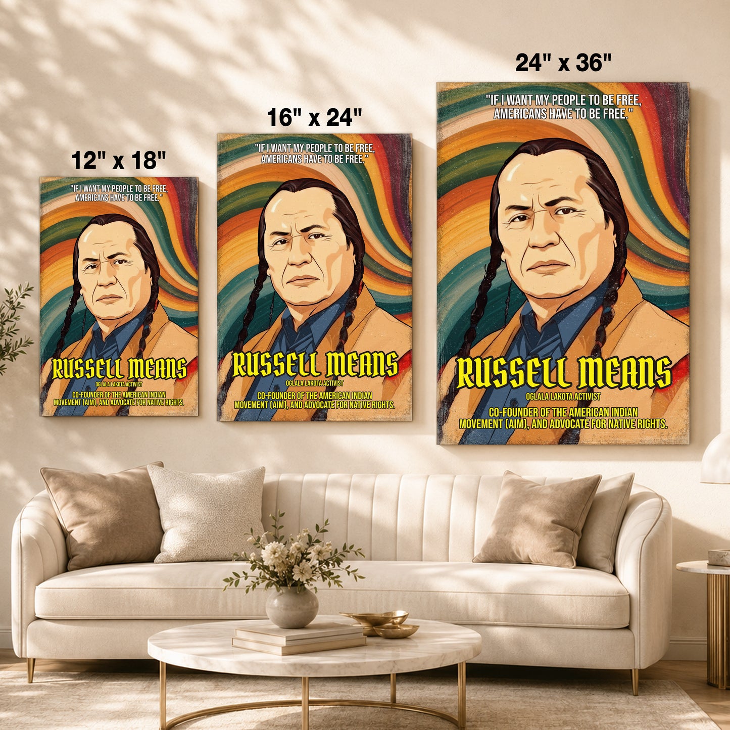 Russell Means Oglala Lakota Activist Quote Native American History Art Poster/Canvas