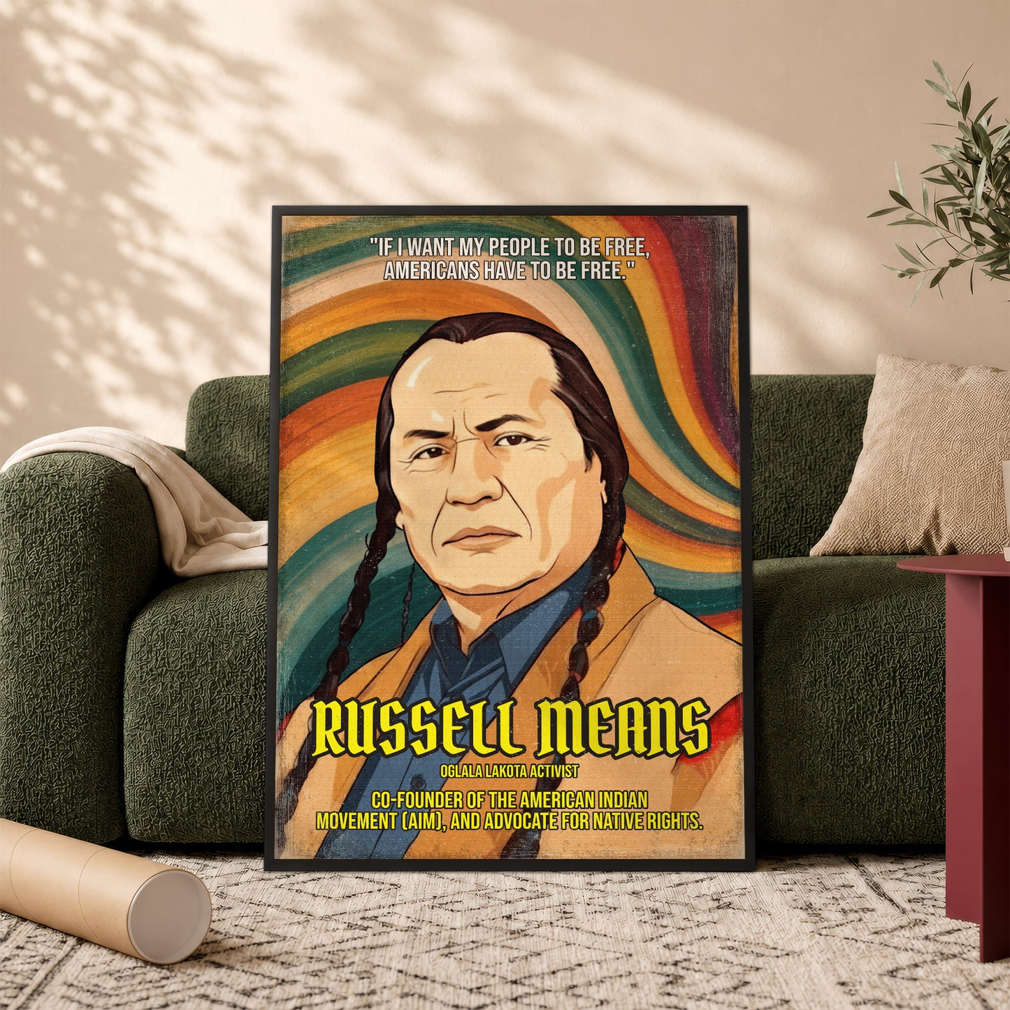 Russell Means Oglala Lakota Activist Quote Native American History Art Poster/Canvas