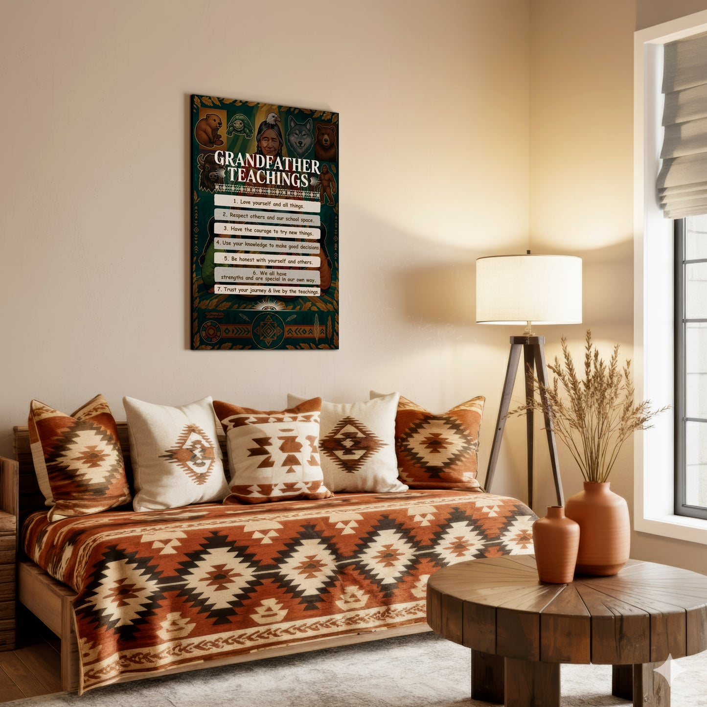 Grandfather Teachings - 7 Guiding Principles Poster/Canvas
