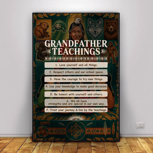 Grandfather Teachings - 7 Guiding Principles Poster/Canvas