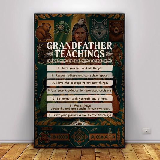 Grandfather Teachings - 7 Guiding Principles Poster/Canvas