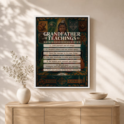 Grandfather Teachings - 7 Guiding Principles Poster/Canvas