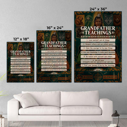 Grandfather Teachings - 7 Guiding Principles Poster/Canvas