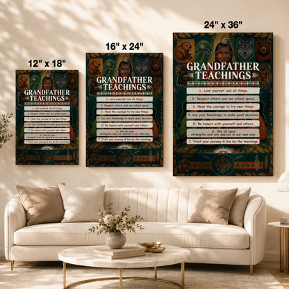Grandfather Teachings - 7 Guiding Principles Poster/Canvas